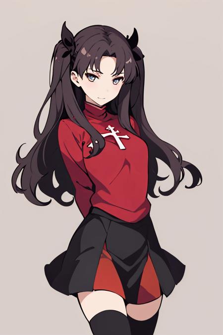 00024-2171698804-(masterpiece, best quality_1.2), , cowboy shot, solo, 1girl, tohsaka rin, slight smile, looking at viewer, arms behind back, two.jpg